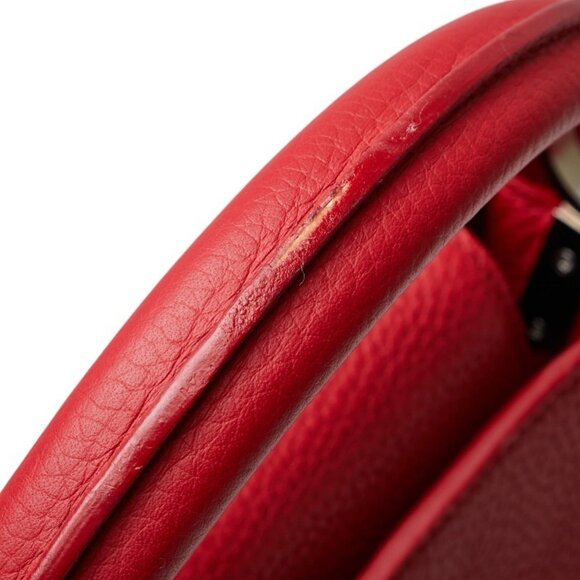 LOUIS VUITTON Red Leather Tote Bag - Picture 4 of 10